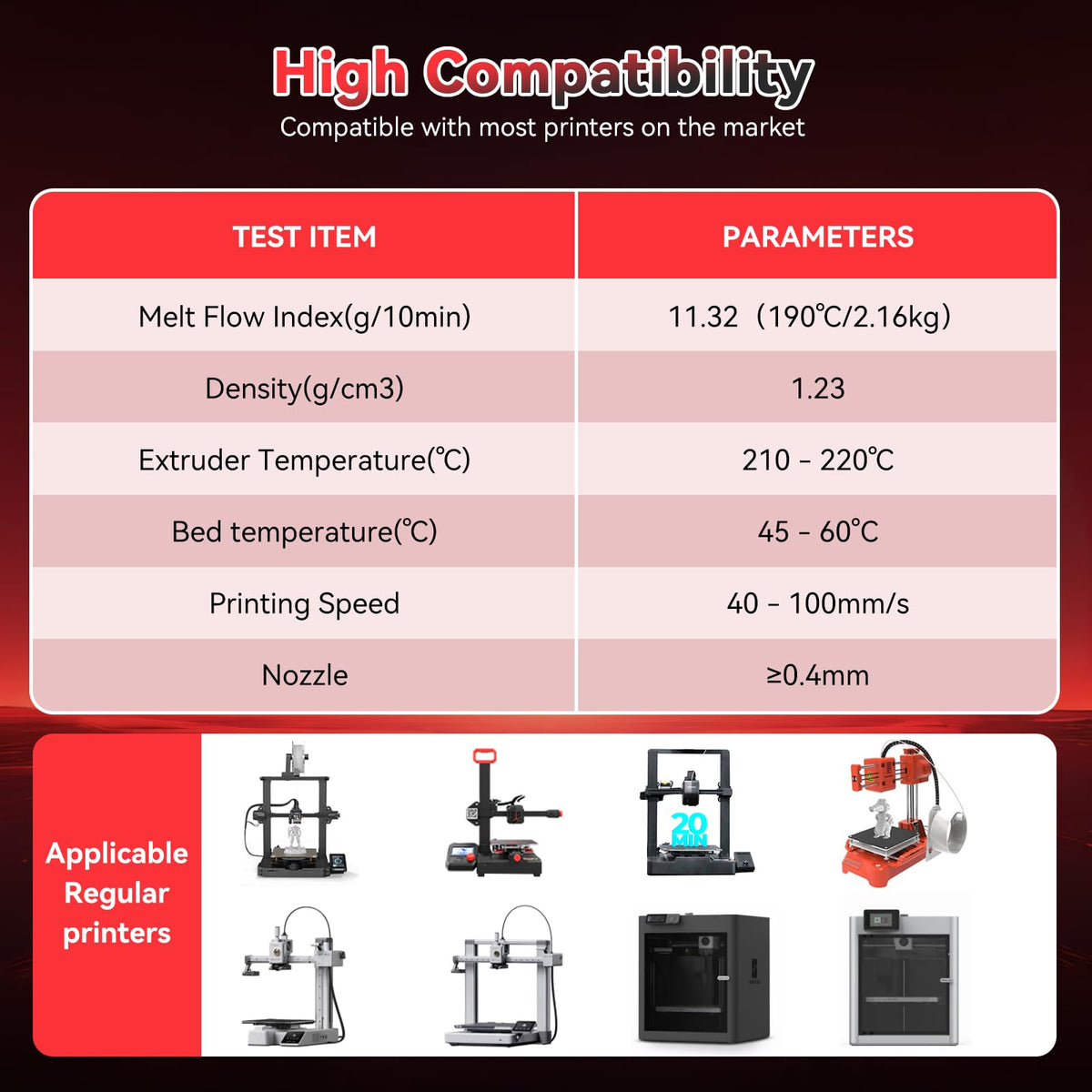 Silk PLA Filament 1.75mm Black Red Dual Color