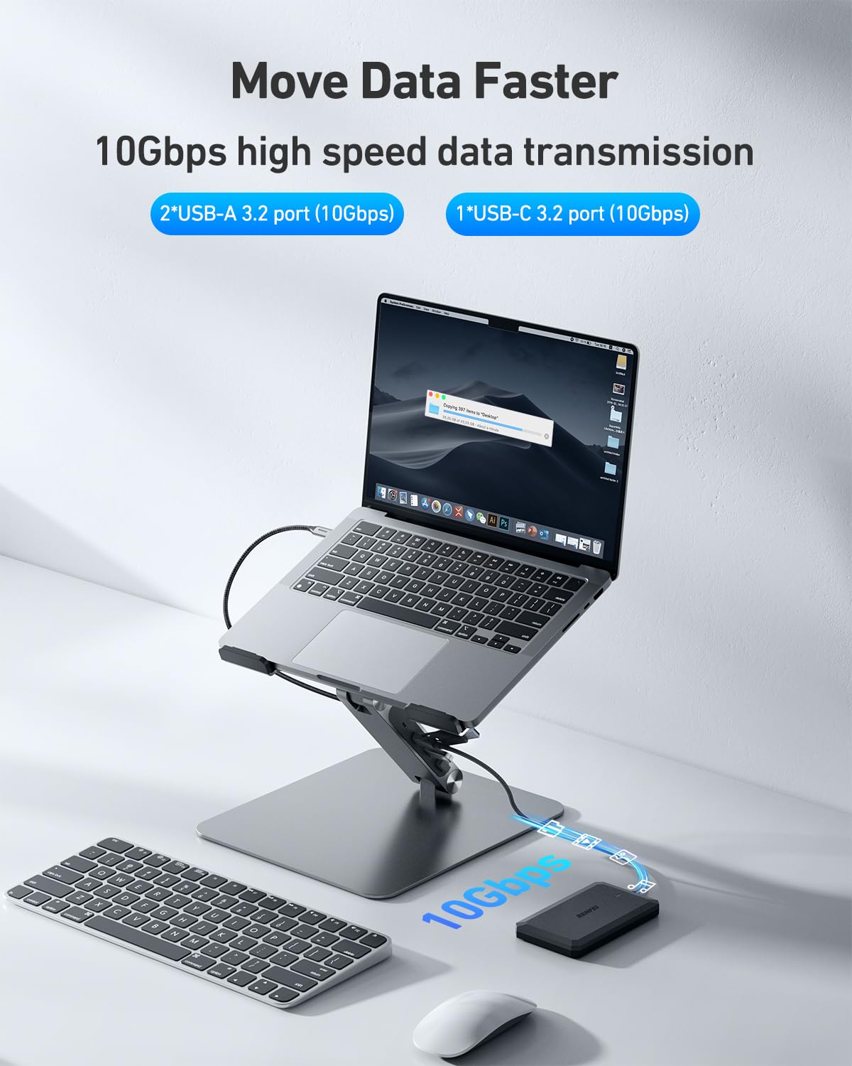 Laptop Stand with USB C 7in1 Docking Station