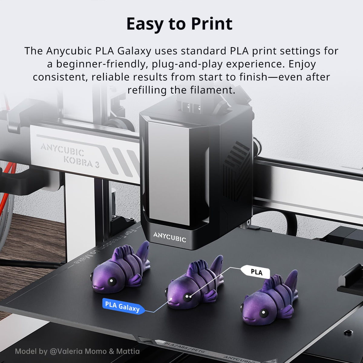 PLA 3D Printer Filament, Sparkle Glitter, Chameleon Changing Colors Galaxy Blue