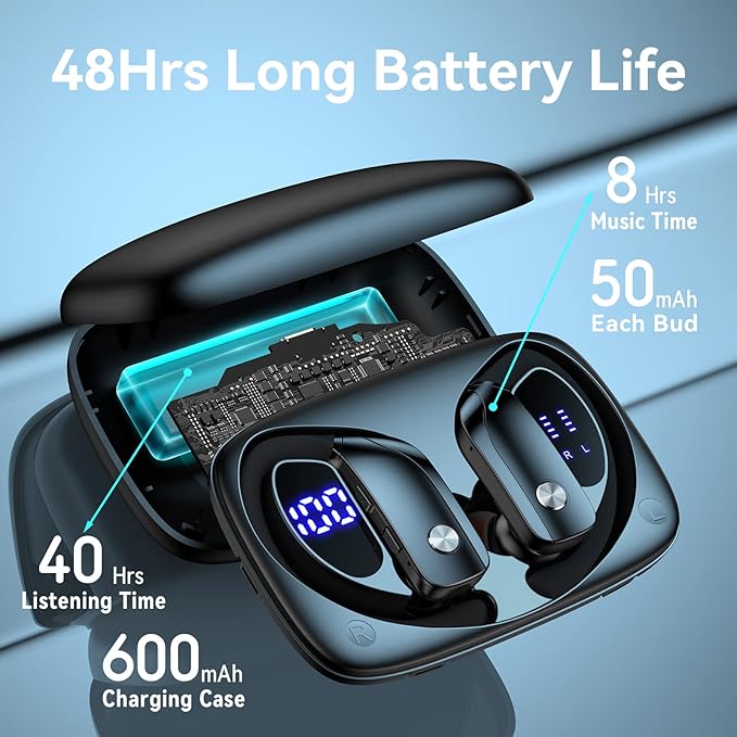 bmani Ear Buds Wireless Earbuds Bluetooth Headphones with 80H Playtime