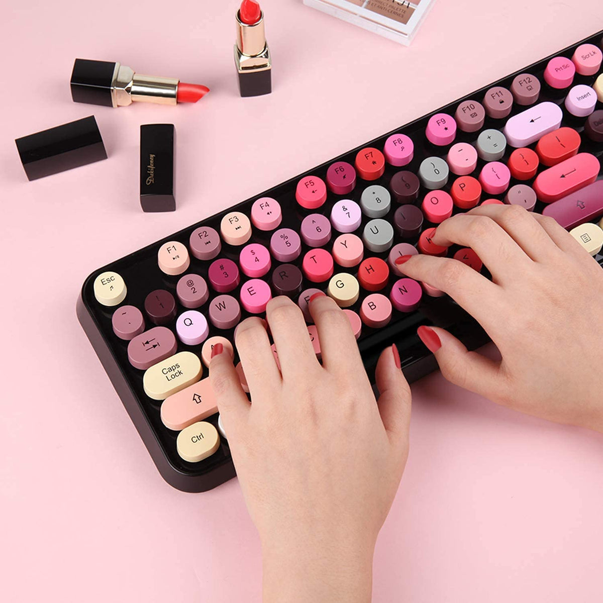 Keyboard and Mouse Sets, Wireless, Reliable 2.4 GHz Connectivity  (Black Colorful)