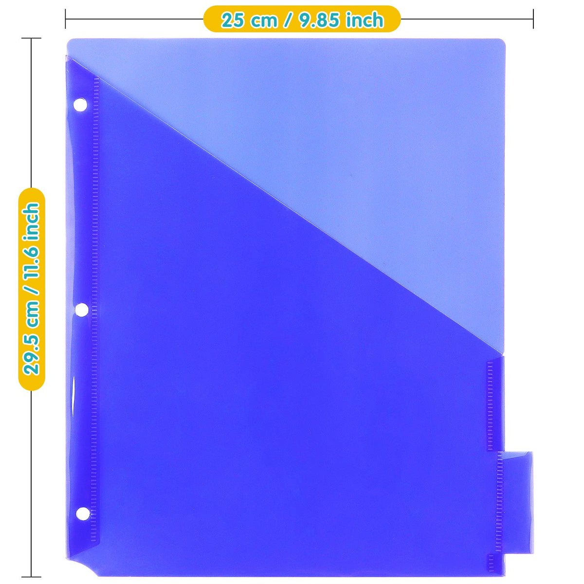 Plastic Binder Dividers with One Front Pocket and Tab Binder Divider for 3 Ring Binder, Multicolor, 10 Pack