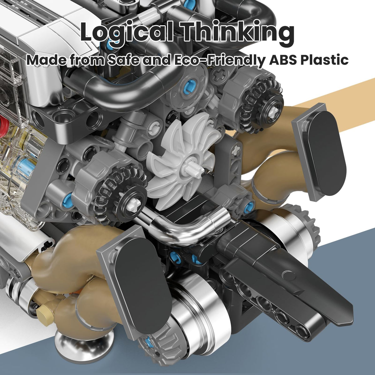 Mould King W16 Engine Toys Building Sets,  V8 Mini Engine Scale Model with Motor, 10131 STEM DIY(952 Pieces)
