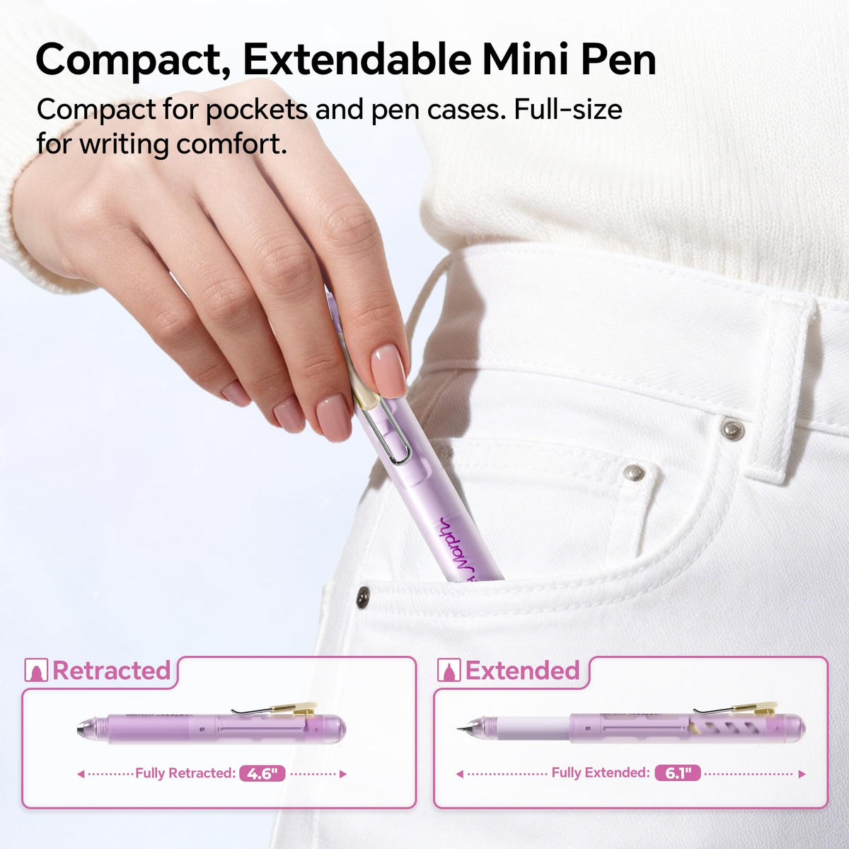 WRITECH Morph Extendable Gel Pens: 0.7mm Medium Point Black Ink