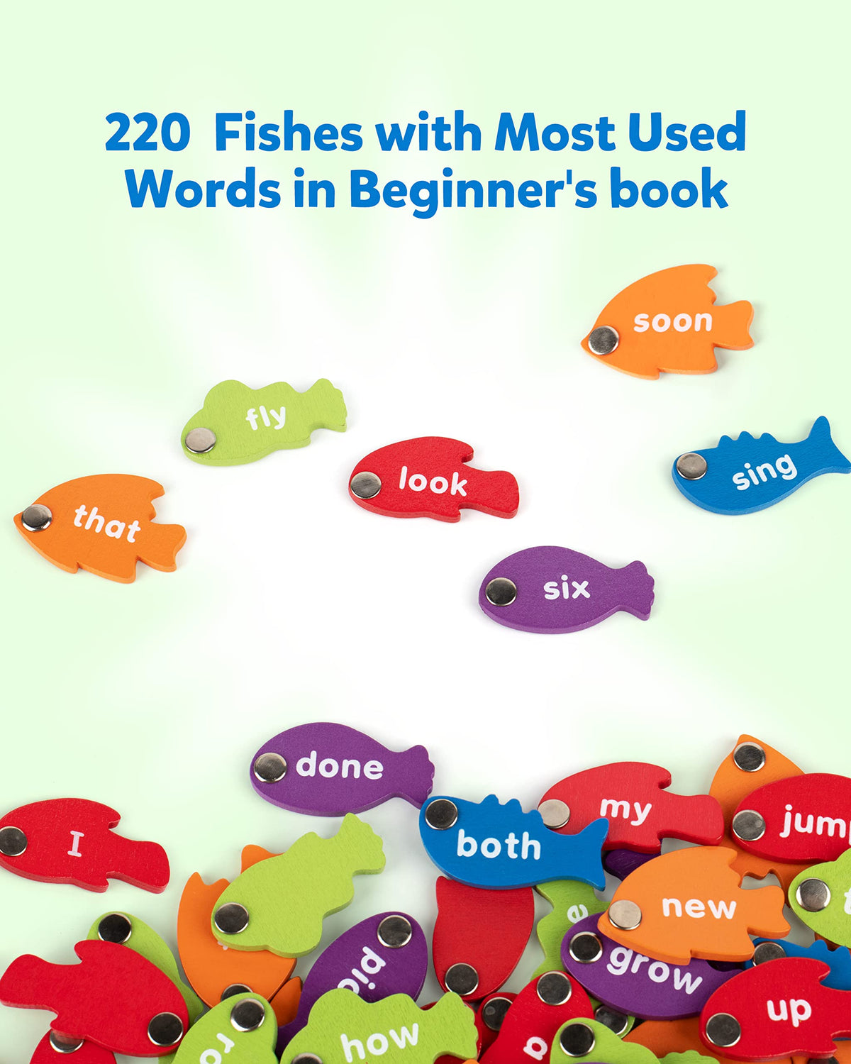 Coogam Wooden Magnetic Fishing Sight Words Game