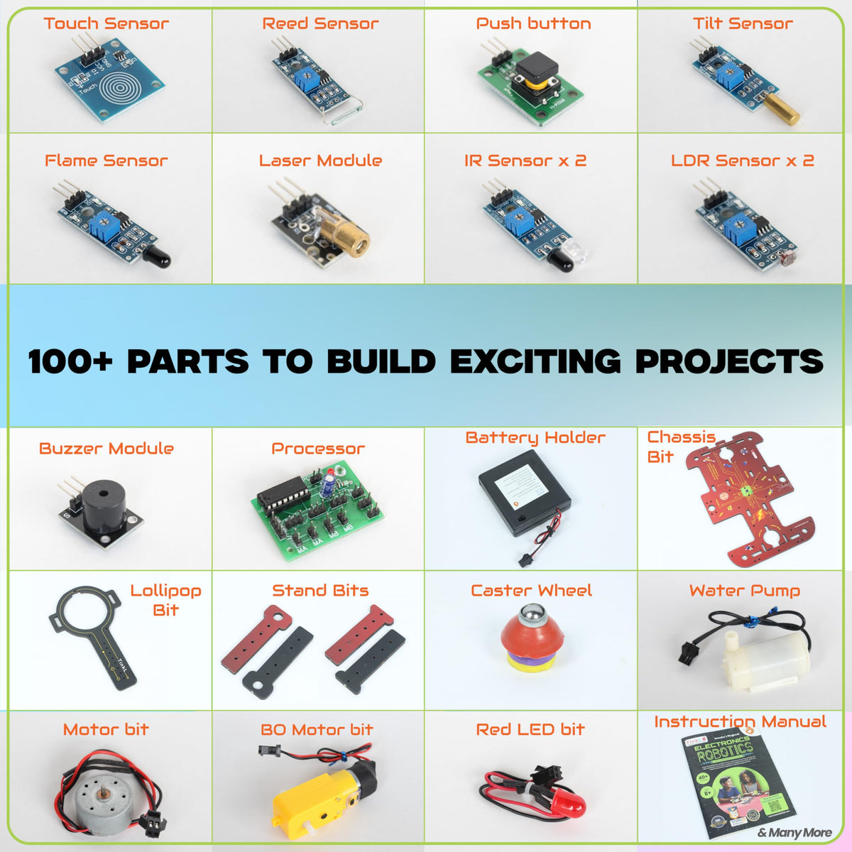 Butterfly Edufields 40 in 1 STEM Robotics Kits - Electronics Board & Sensors- 100+ Parts