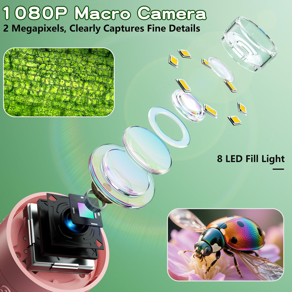 Microscope for Kids with 12 Slides