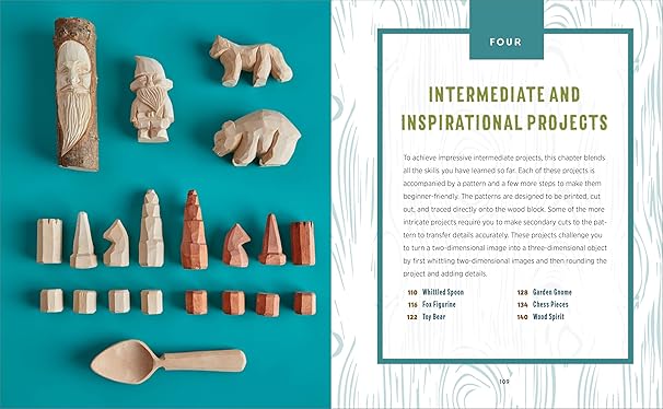 Whittling for Beginners: Step-by-Step Projects to Carve from Wood- Paperback