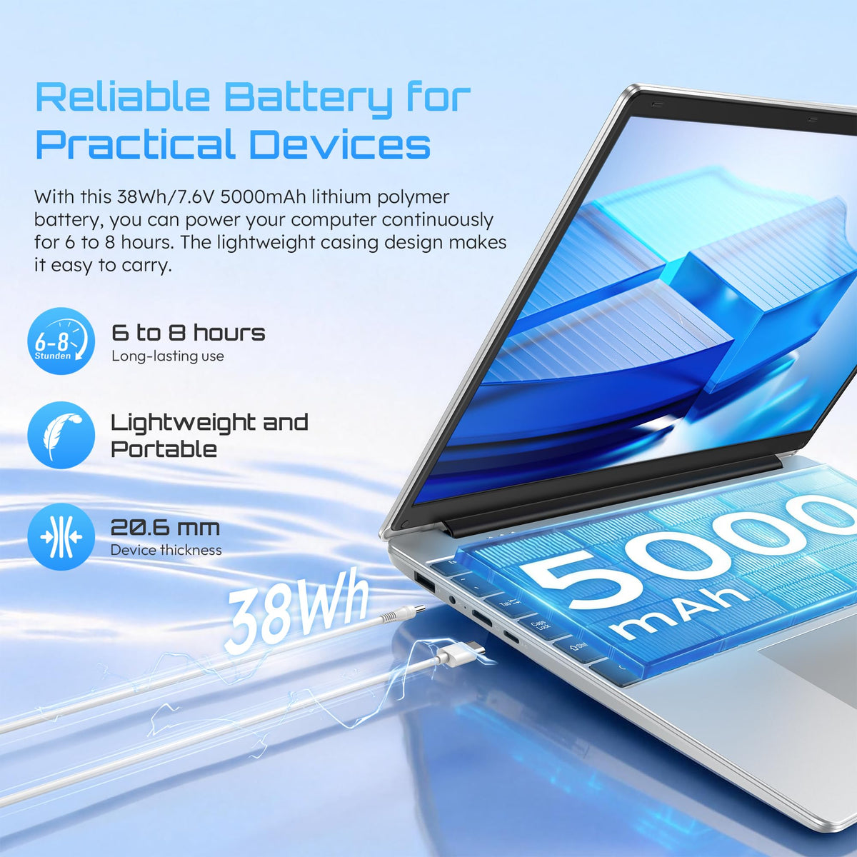 15.6" Laptop, 1-Year Office 365, 4GB RAM 128GB Storage Expandable to 512GB