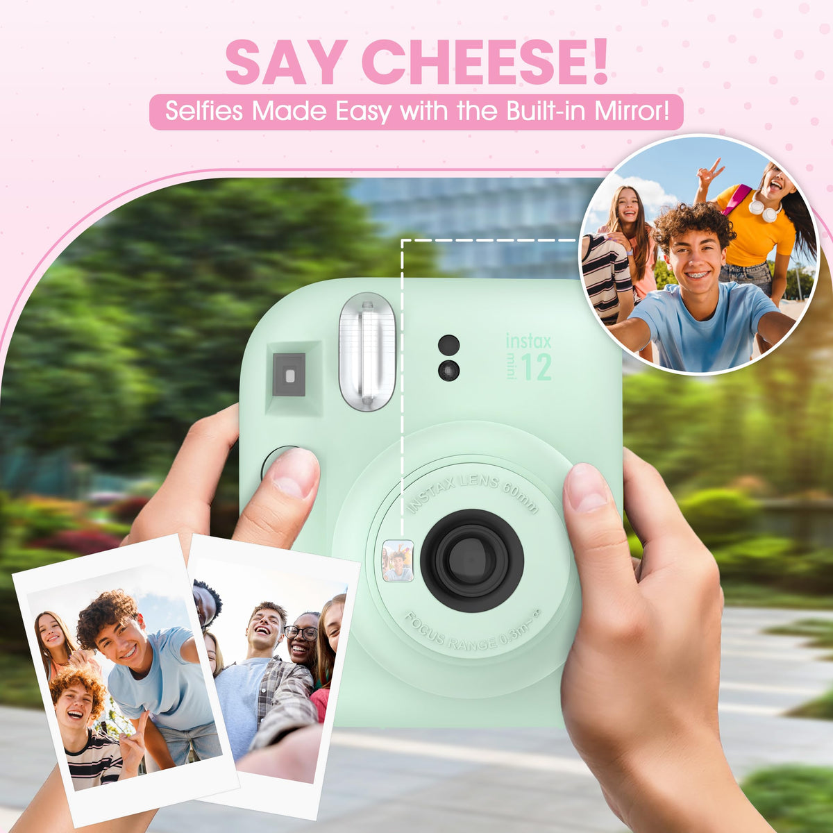 Fujifilm Instax Mini 12 Instant Camera, Custom Designed Case