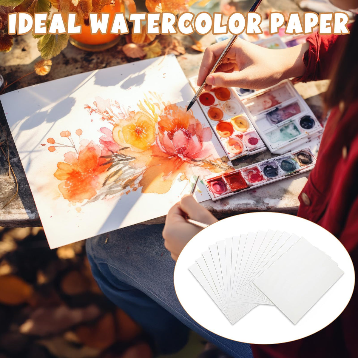 300 Pcs Watercolor Paper Sheet Bulk White Cold Press Paper Pack 110 lb 230 GSM, 6 x 9
