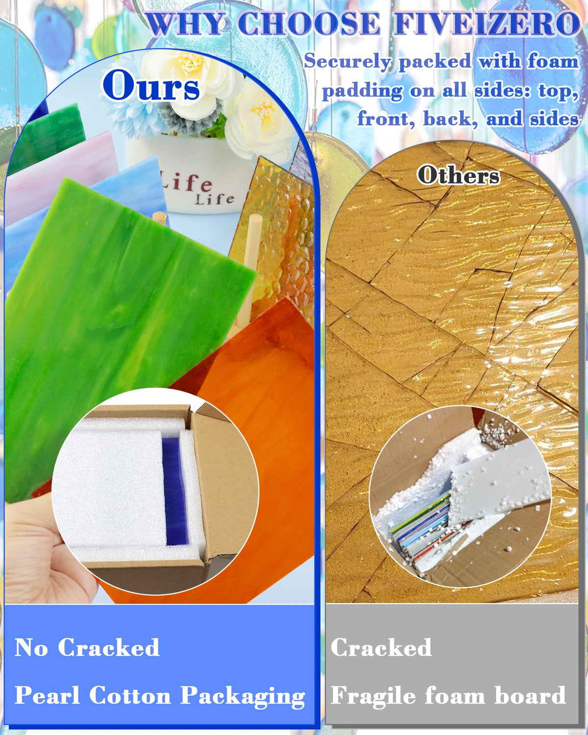 24 Sheets Rainbow Transparent Stained Glass Sheets 4x6 Inch