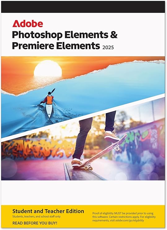 Adobe Photoshop Elements 2025 & Premiere Elements 2026 Student & Teacher Edition- Software
