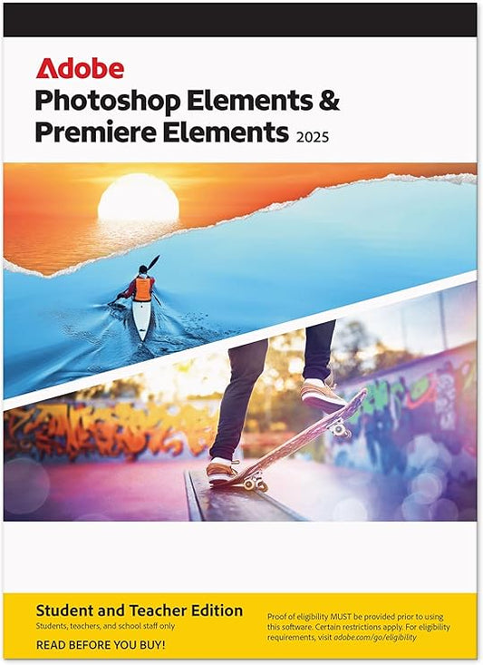 Adobe Photoshop Elements 2025 & Premiere Elements 2026 Student & Teacher Edition- Software