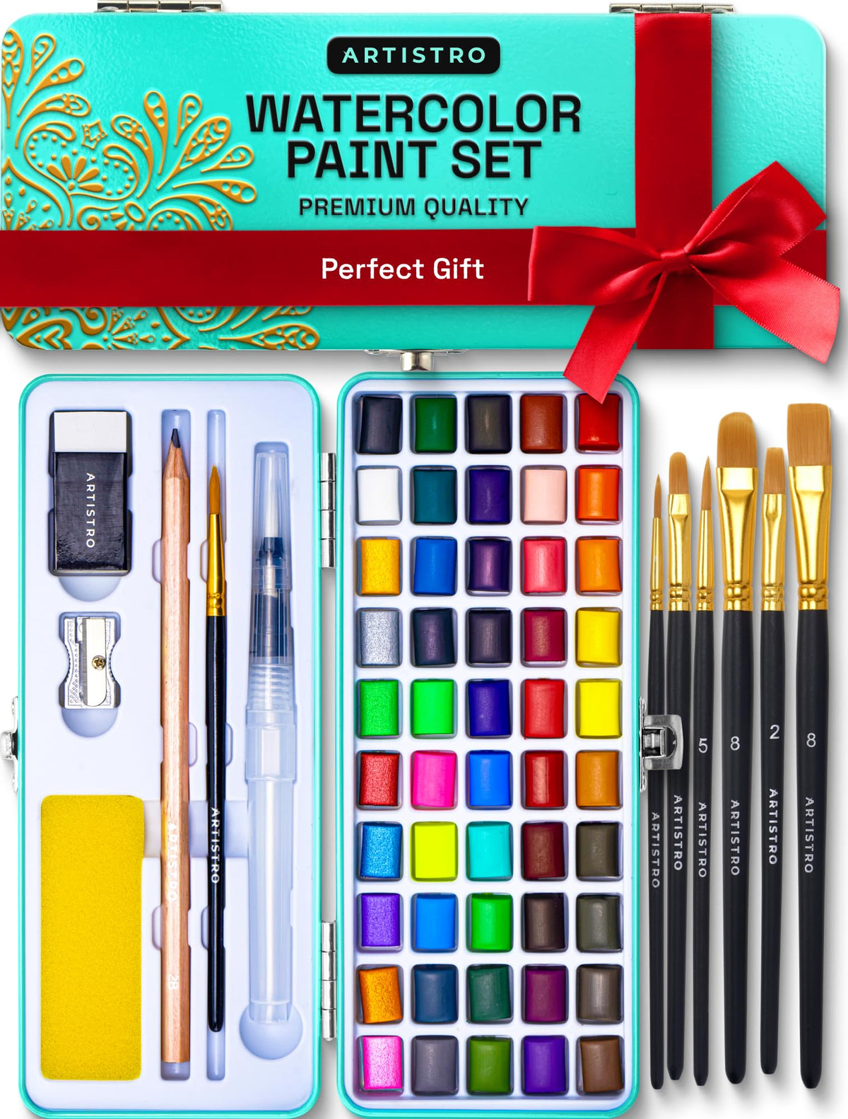50 Watercolor Paint Set - Portable Paint Kit