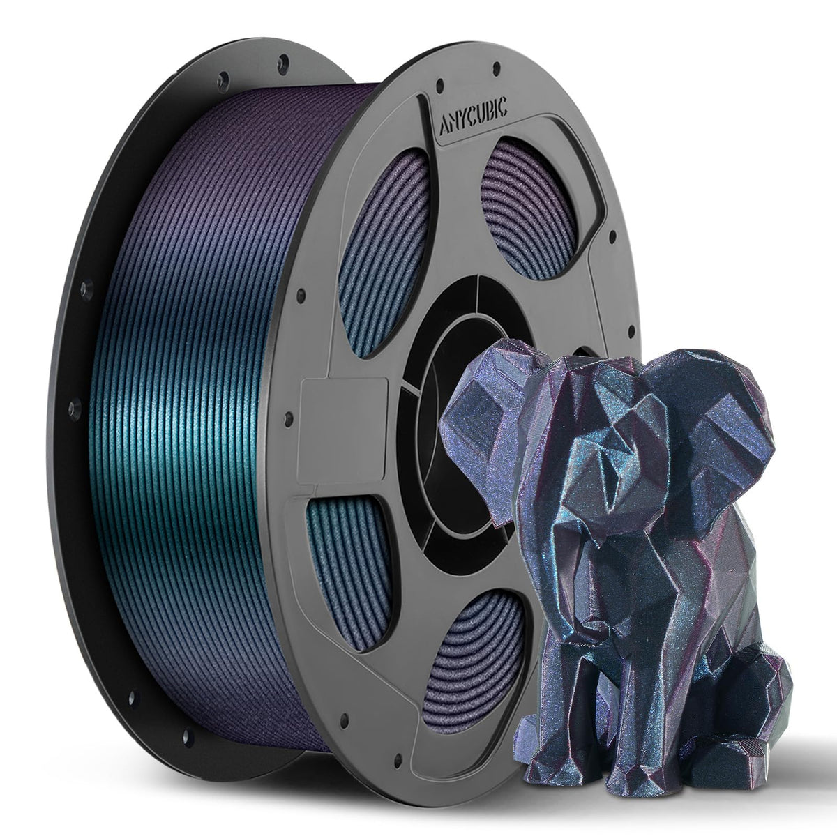 PLA 3D Printer Filament, Sparkle Glitter, Chameleon Changing Colors Galaxy Blue