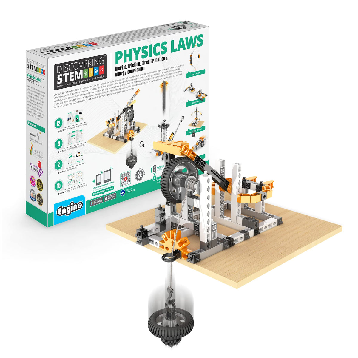 Engino STEM Toys, Physics Laws: Inertia, Friction & Circular Motion, Engineering Kit