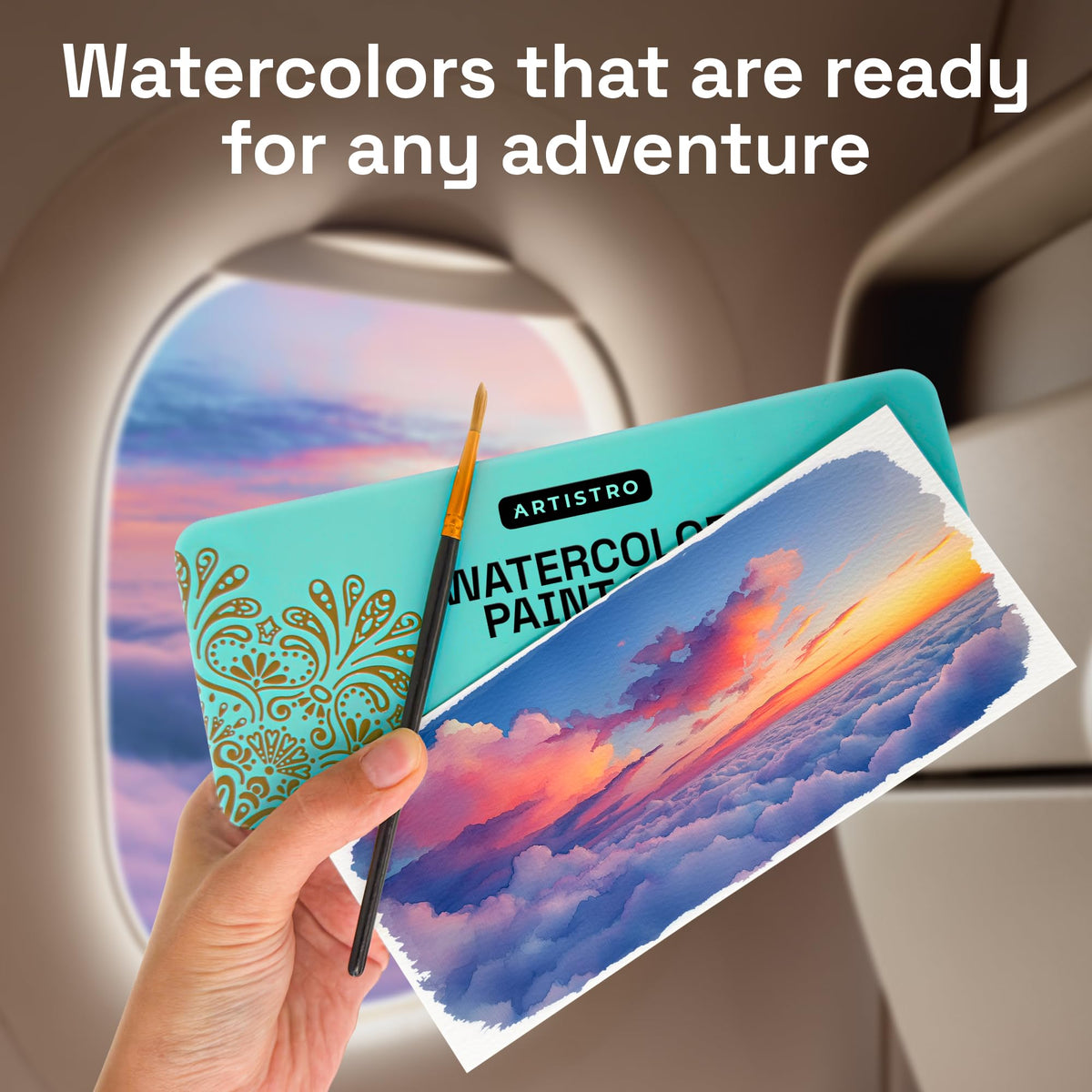 50 Watercolor Paint Set - Portable Paint Kit