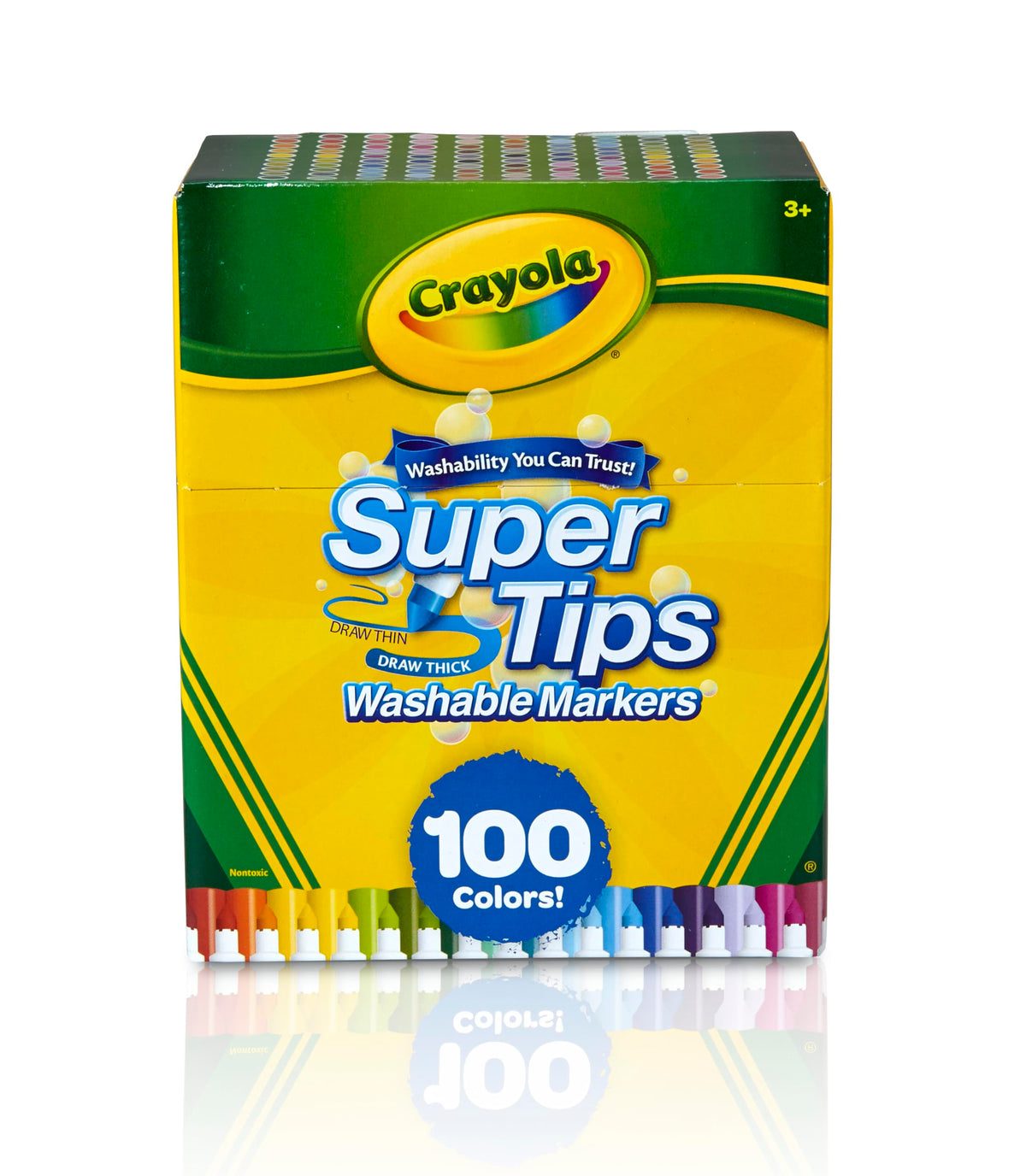Crayola Super Tips Marker Set (100ct), Fine Point Washable Markers