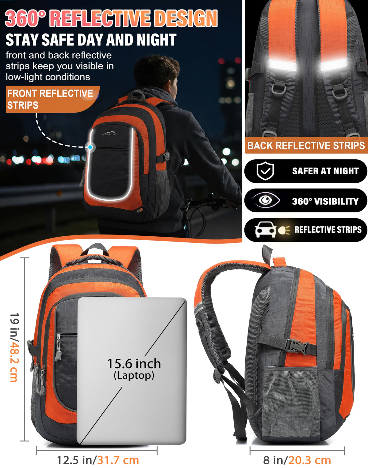 ProEtrade Backpack Bookbag Fit Laptop Up to 15.6 Inch