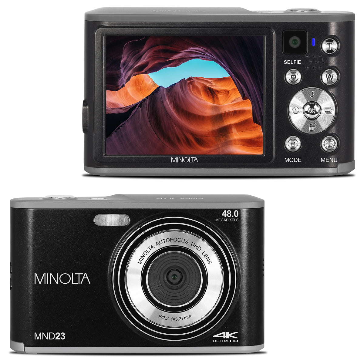Minolta 48MP Digital Camera with Rear Selfie Lens