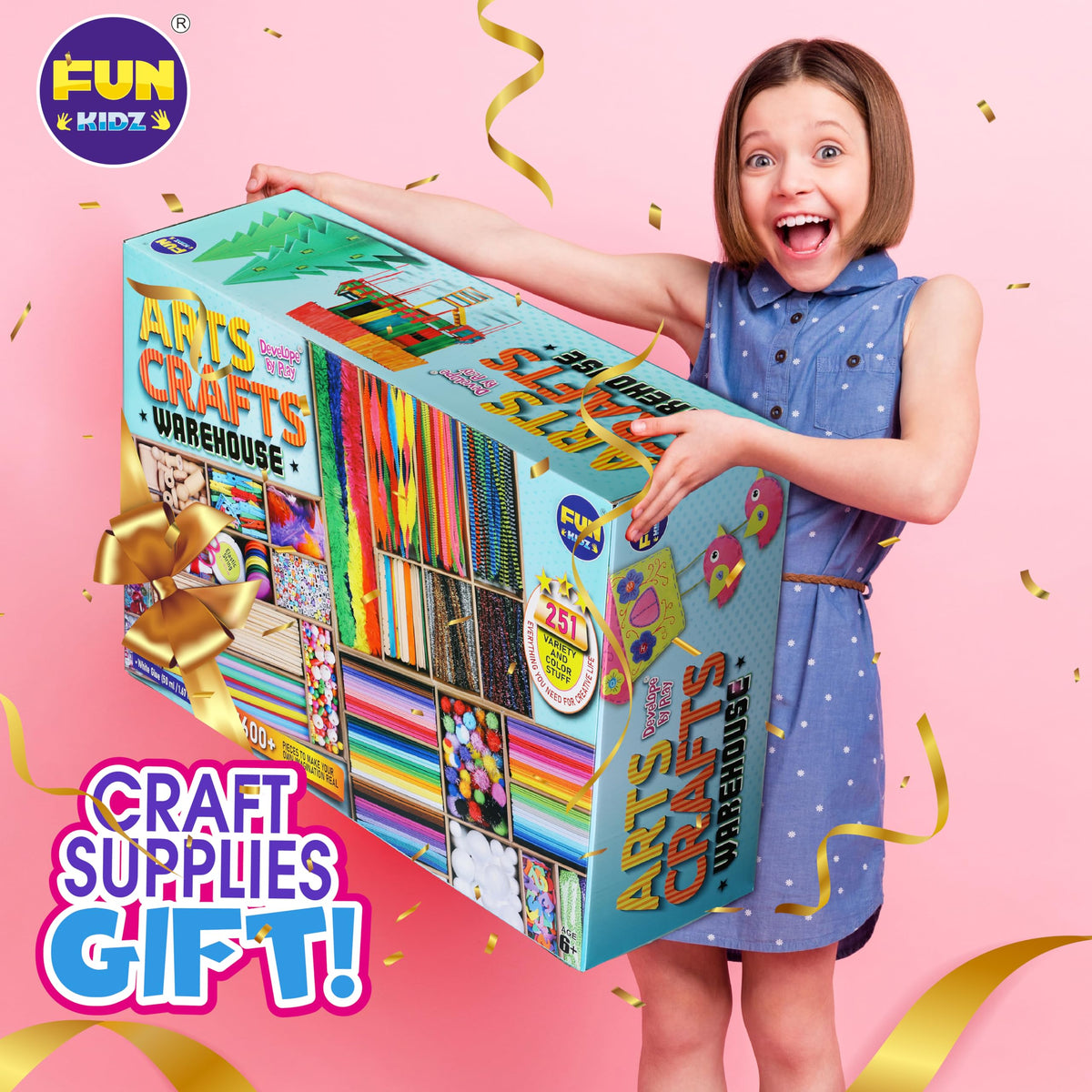 3 Layers Jumbo Arts and Crafts Supplies Warehouse, Includes 1600+ Craft Materials Kit