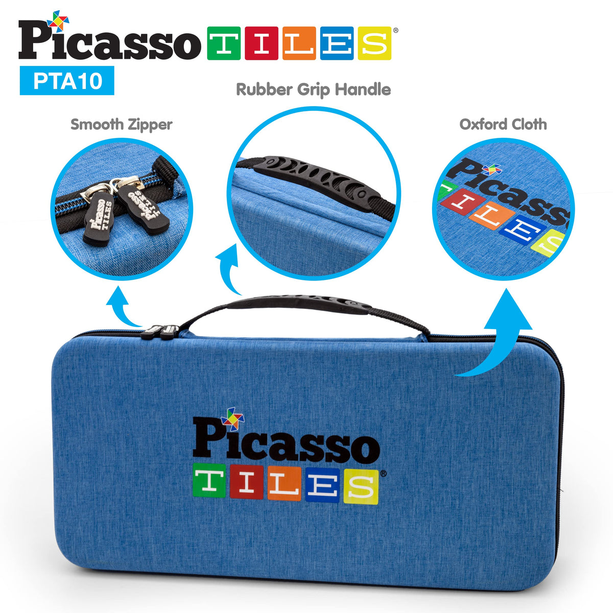 PicassoTiles 100 PC Magnetic Mini Tiles + Carry Case: STEAM Educational