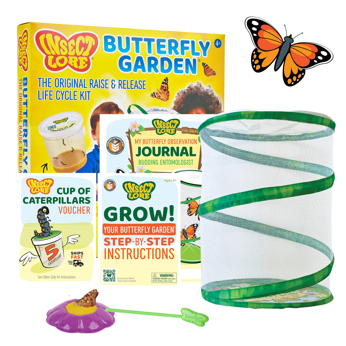 Raise and Release Butterfly Garden Kit – Caterpillar Habitat with redeemable Voucher- STEM