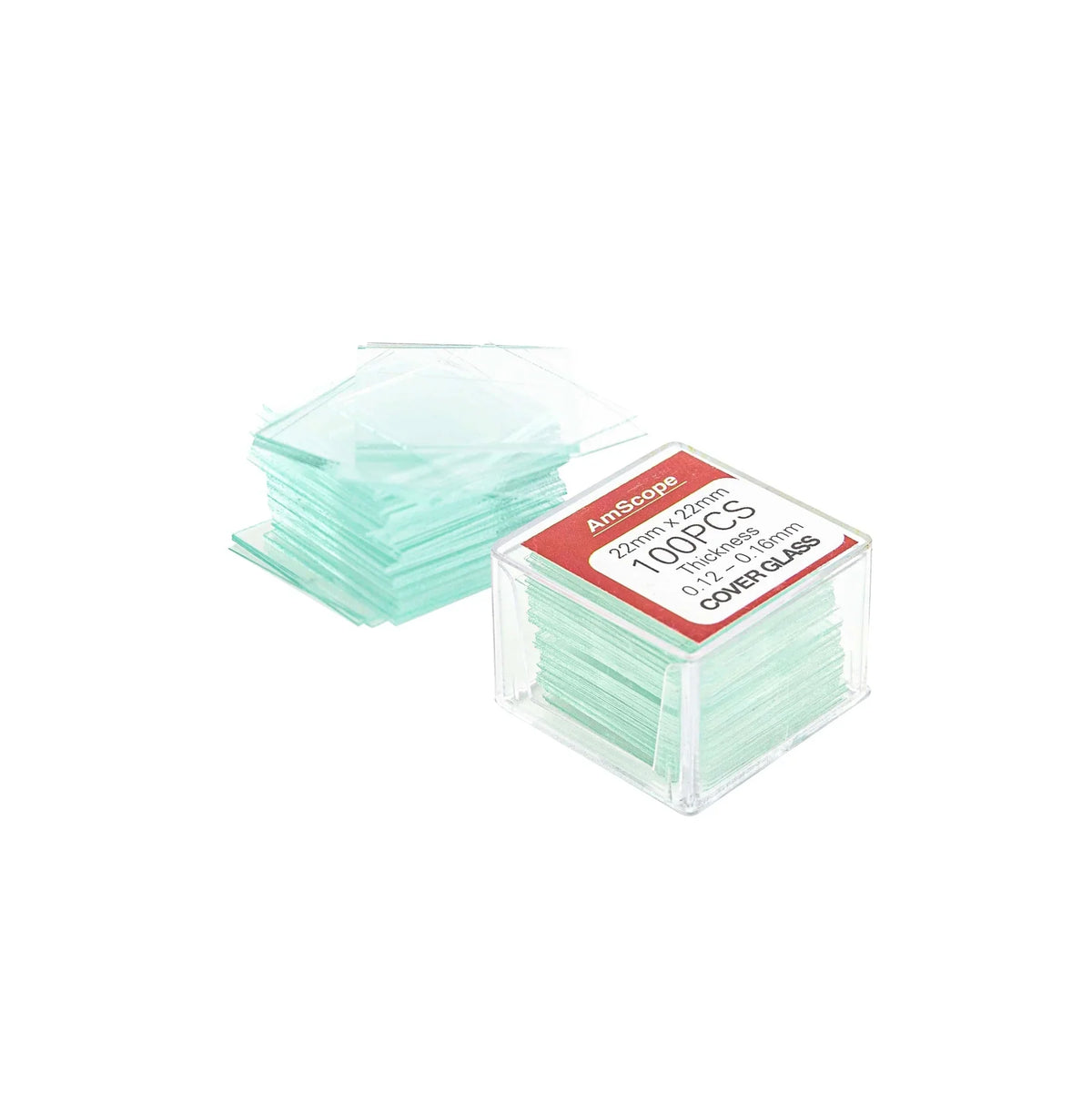 AmScope 144 Pre-Cleaned Blank Microscope Slides and 200 22x22mm Square Cover Glass